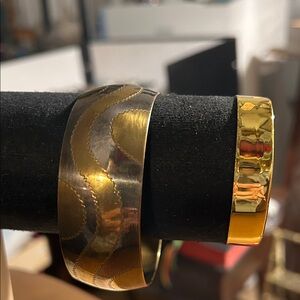 Gold and Black Bangle Bracelet